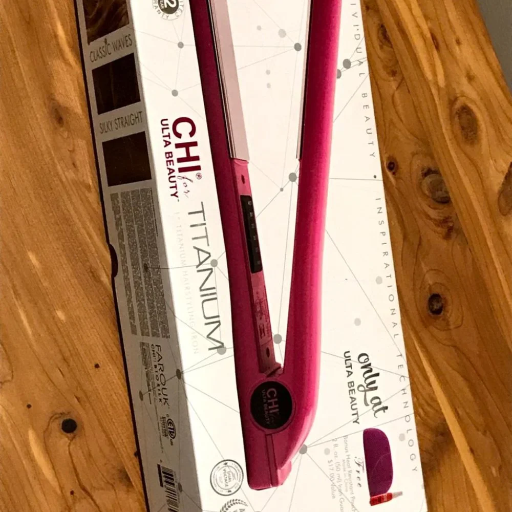 Ulta Beauty Pink Titanium Flat Iron Hair Straightener